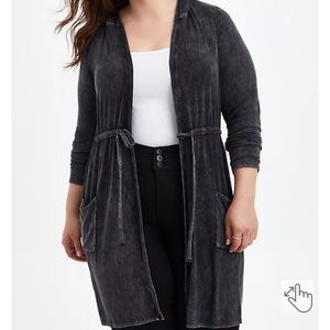 HOODIE ANORAK - SUPER SOFT MINERAL WASH BLACK